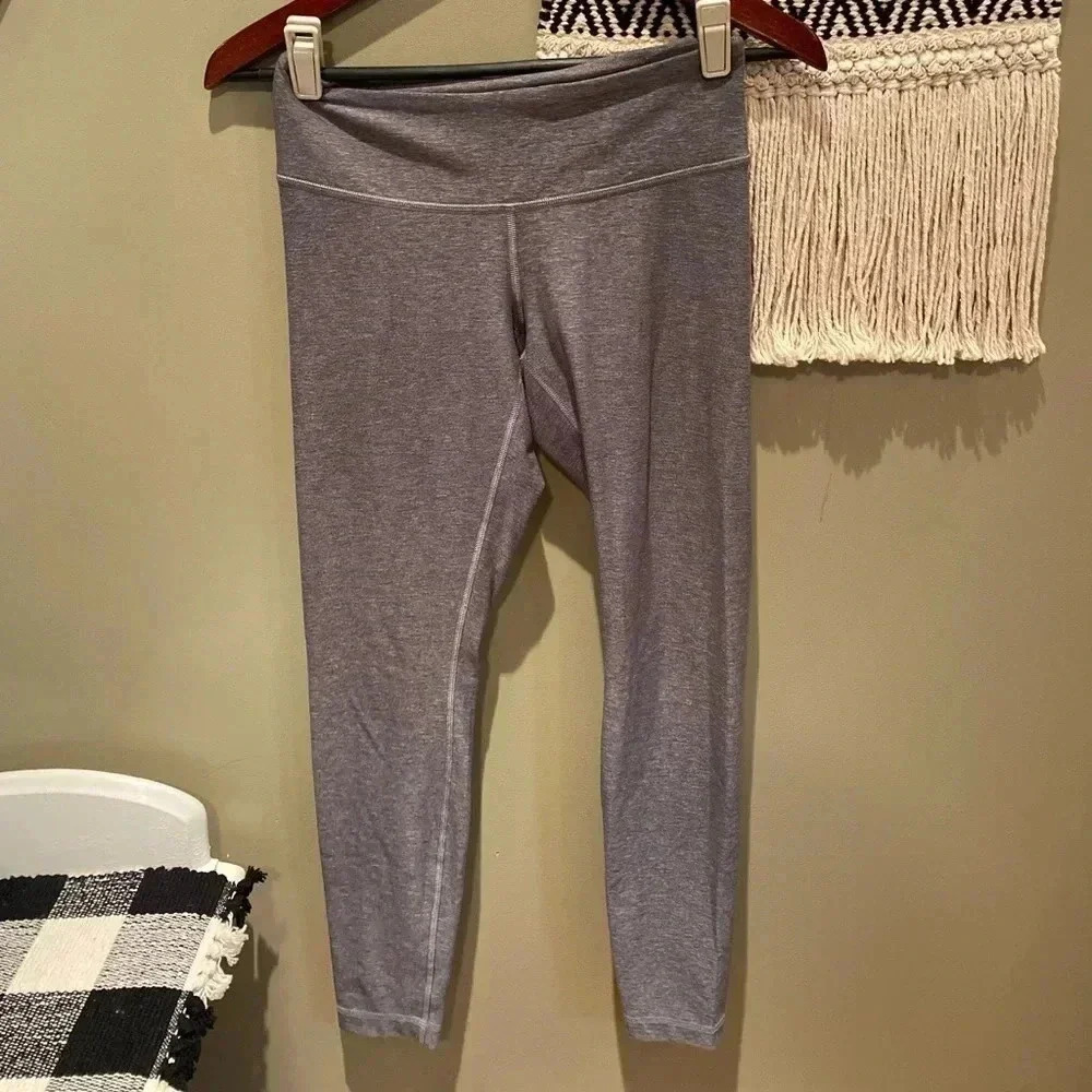 LULULEMON WUNDER UNDER HEATHER GRAY LOW RISE LEGGINGS SIZE 6